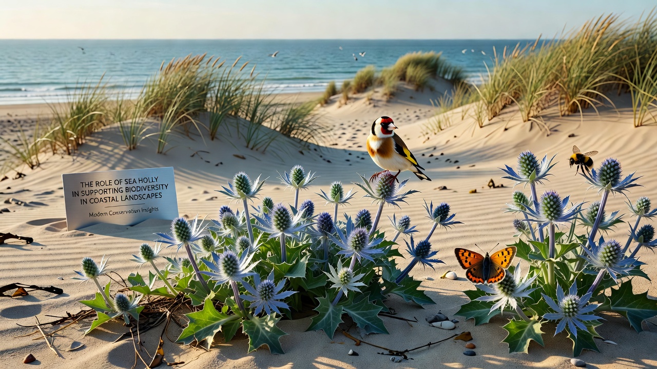 Close-up of Aster Holly flowers attracting pollinators in a salt-tolerant coastal planting